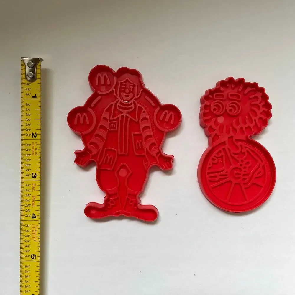 Vintage McDonalds Red Cookie Cutters Set of 2 Ronald McDonald